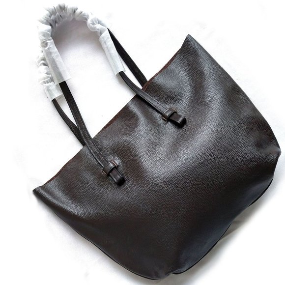 Leather Tote bag. Oversize genuine leather - Picture 4 of 16